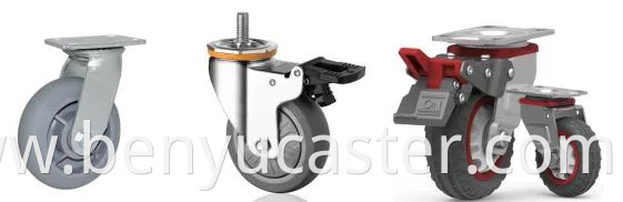 40mm 50mm PU TPR PVC Nylon TPE Np Cast-Iron Alloy Caster Wheel with Swivel for Small Cabinets